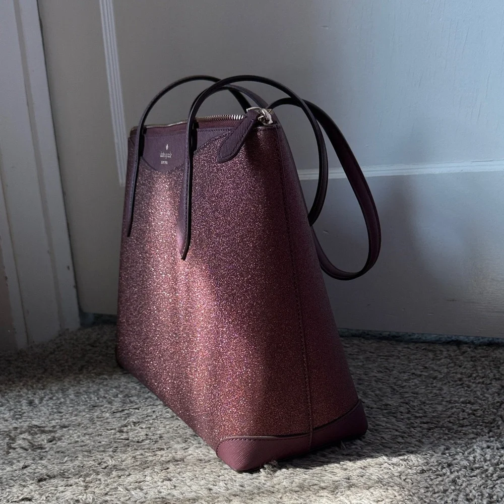 Like New:Kate Spade Sparkling Maroon Tote - Picture 2 of 7